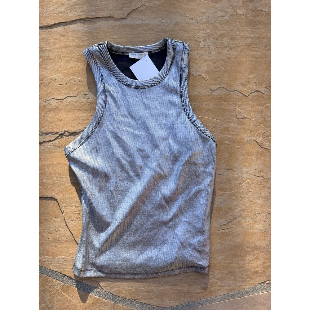 Women’s Black & Silver Brushed Tank Top in M NWT RG